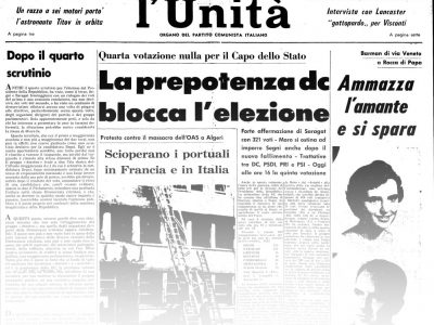 L’UNITA’ E I PRESIDENTI: 1962 -ANTONIO SEGNI – quarta votazione