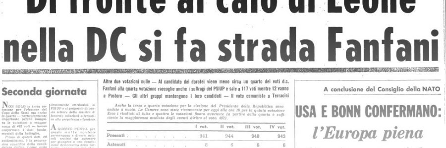 L’UNITA’ E I PRESIDENTI: 1964 – GIUSEPPE SARAGAT – 3^ E 4^ VOTAZIONE