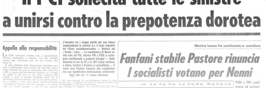 L’UNITA’ E I PRESIDENTI: 1964 – GIUSEPPE SARAGAT – IX^ e X^ VOTAZIONE