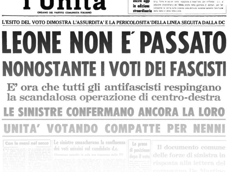 L’UNITA’ E I PRESIDENTI: 1971 – GIOVANNI LEONE – 22^ votazione