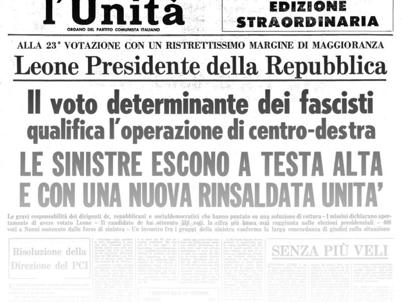 L’UNITA’ E I PRESIDENTI: 1971 – GIOVANNI LEONE – L’ELEZIONE