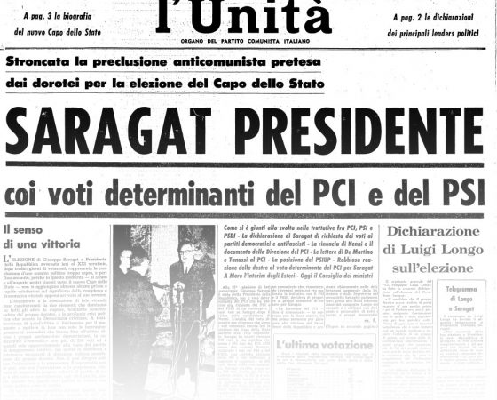 L’UNITA’ E I PRESIDENTI: 1964 – GIUSEPPE SARAGAT – la elezione