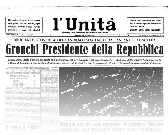 L’UNITA’ E I PRESIDENTI: 1955 -GIOVANNI GRONCHI – L’elezione