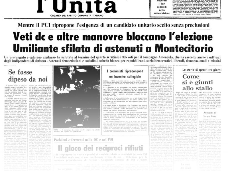 L’UNITA’ E I PRESIDENTI: 1978 – SANDRO PERTINI