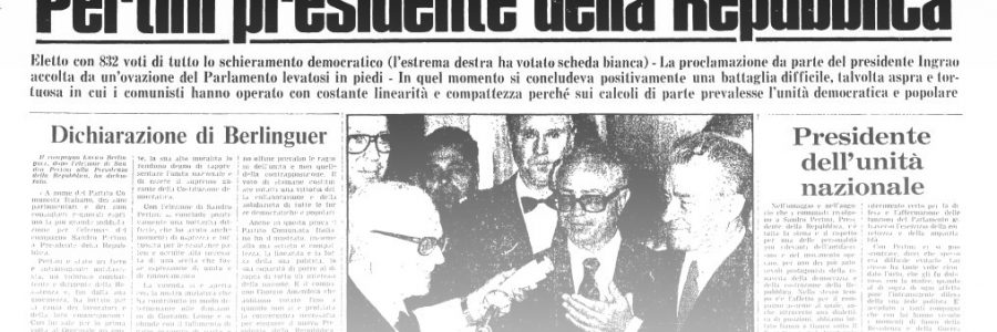 L’UNITA’ E I PRESIDENTI: 1978 – SANDRO PERTINI – L’ELEZIONE