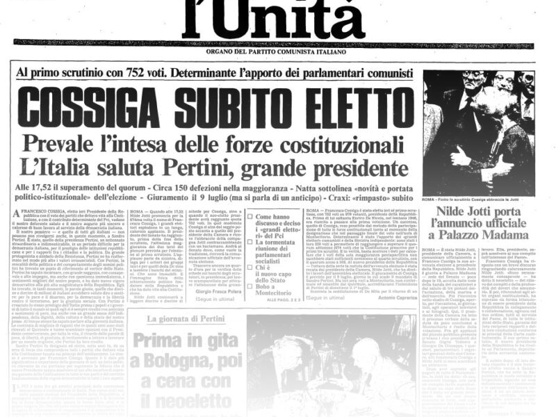 L’UNITA’ E I PRESIDENTI: 1985 FRANCESCO COSSIGA – L’elezione