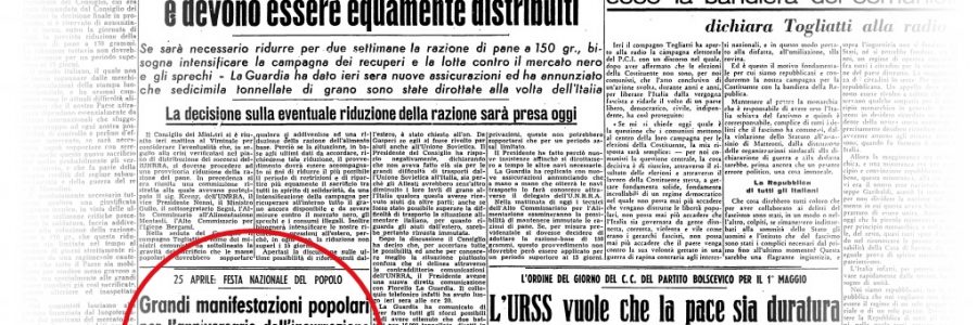 25 Aprile 1946 PRIMA FESTA DELLA LIBERAZIONE – Il programma